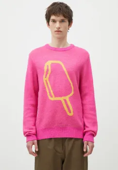 ICECREAM pulover din amestec de lana Popsicle Crewneck barbati, culoarea roz, IC24436 imagine