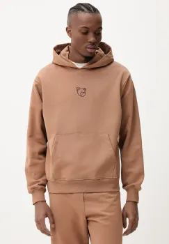 Inbetweeners hanorac de bumbac culoarea maro, cu gluga, cu imprimeu, S5TWUAHS024 imagine