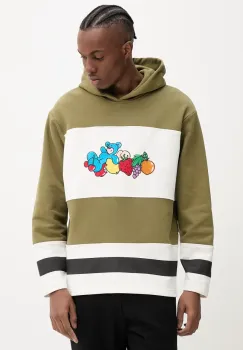 Inbetweeners hanorac de bumbac culoarea verde, cu gluga, cu imprimeu, S5TWUAHS033 imagine
