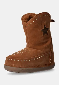 Inuikii cizme de zapada din piele intoarsa Cowboy Studs culoarea maro, 75101-066 imagine