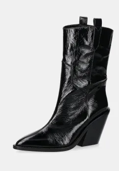 IRO cizme de piele Mazola culoarea negru, cu toc drept, WF38MAZOLA imagine