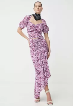 IRO fusta din matase midi, drept imagine