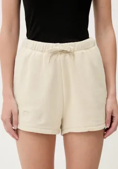 IRO pantaloni scurti din bumbac culoarea bej, cu imprimeu, high waist, WF30OCRESIA imagine