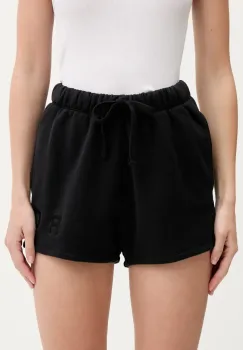 IRO pantaloni scurti din bumbac culoarea negru, cu imprimeu, high waist, WF30OCRESIA imagine