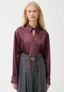 ISABELLE BLANCHE camasa culoarea bordo, cu guler clasic, relaxed, IS25FW-C059-T008 imagine