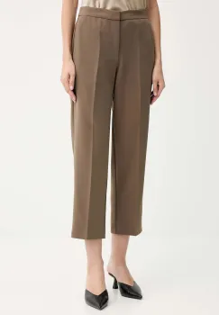 ISABELLE BLANCHE pantaloni culoarea verde, drept, high waist, IS25FW-P050-T001 imagine