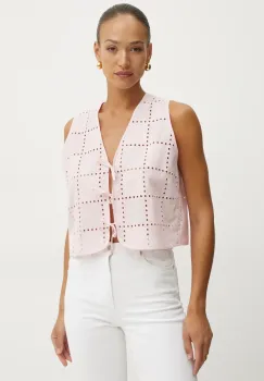 Ivy Oak vesta culoarea roz, un singur rand de nasturi, IO112357 imagine