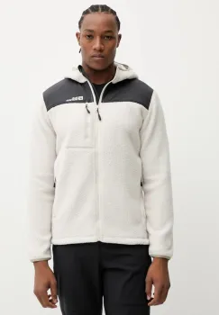 Jack Wolfskin hanorac KAMMWEG PILE culoarea bej, cu gluga, uni, 1711271 imagine