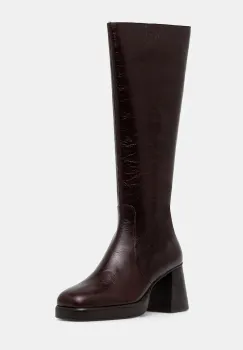 Jonak ghete de piele BETINA CUIR VIEILLI culoarea negru, cu toc drept, 6001328 imagine