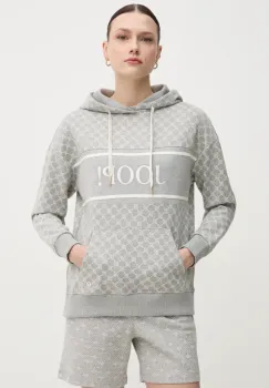 Joop! bluza femei, culoarea gri, cu gluga, modelator imagine