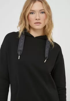 Joop! bluza femei, culoarea negru, cu gluga, neted imagine