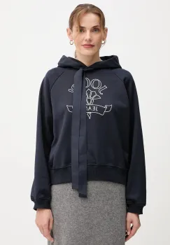 Joop! hanorac de bumbac culoarea negru, cu gluga, cu imprimeu, 30046176 imagine