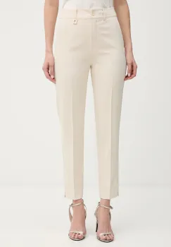 Joop! pantaloni culoarea bej, fason tigareta, high waist, 30100482 imagine