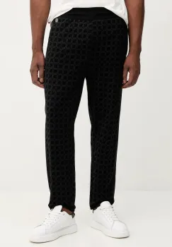 Joop! pantaloni de trening din bumbac culoarea negru, cu imprimeu, 30047446 imagine