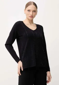 Joseph Ribkoff pulover din amestec de matase culoarea negru, light, 254966 imagine