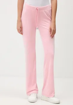 Juicy Couture pantaloni de trening din velur culoarea roz, uni, JCWBJ225311 imagine