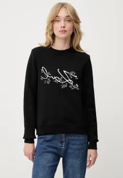 Karl Lagerfeld bluza culoarea negru, cu imprimeu, A3W20010 imagine
