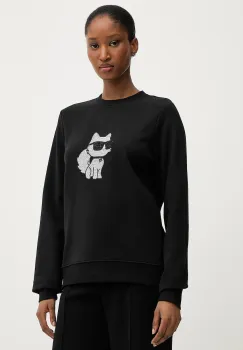 Karl Lagerfeld bluza culoarea negru, cu imprimeu, A3W20066 imagine