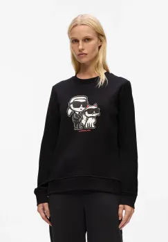 Karl Lagerfeld bluza culoarea negru, cu imprimeu, A4W20045 imagine