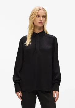 Karl Lagerfeld bluza culoarea negru, uni, A4W11012 imagine