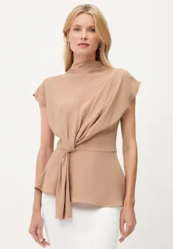 Karl Lagerfeld bluza culoarea verde, uni, A3W11017 imagine