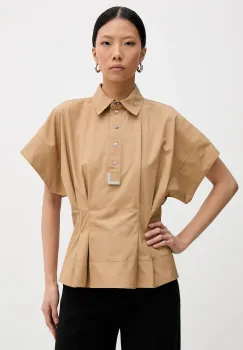 Karl Lagerfeld bluza din bumbac culoarea bej, uni, B1W11006 imagine