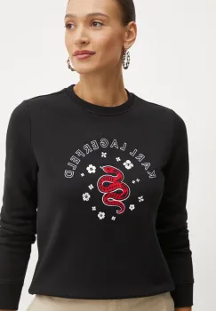 Karl Lagerfeld bluza femei, culoarea negru, cu imprimeu, A1W20053 imagine