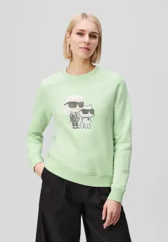 Karl Lagerfeld bluza femei, culoarea verde, cu imprimeu, A1W20081 imagine