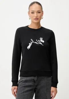 Karl Lagerfeld bluza IKON SIGNATURE culoarea negru, cu imprimeu, B1W20031 imagine