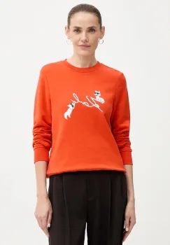 Karl Lagerfeld bluza IKON SIGNATURE culoarea portocaliu, cu imprimeu, B1W20031 imagine
