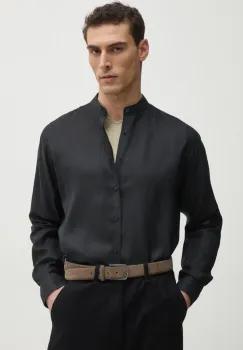 Karl Lagerfeld camasa de in barbati, culoarea negru, cu guler stand-up, regular, 552667.605035 imagine