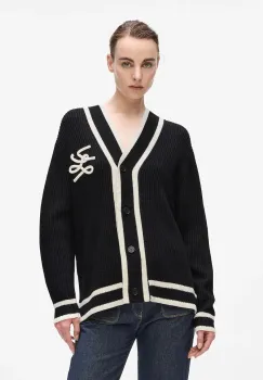 Karl Lagerfeld cardigan cu lana negru pentru femei A4W18052 imagine