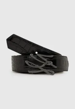 Karl Lagerfeld curea de piele cu doua fete culoarea negru, A4W33023 imagine