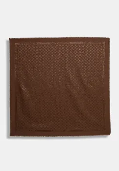 Karl Lagerfeld esarfa din amestec de matase K/MONOGRAM culoarea maro, uni, B1W33026 imagine