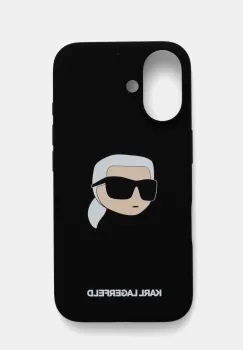 Karl Lagerfeld etui pentru telefon iPhone 16 6.1 culoarea negru, KLHMP16SSKHPPLK imagine
