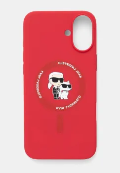 Karl Lagerfeld etui pentru telefon iPhone 16 Plus 6.7 culoarea rosu, KLHMP16MSCMKCRHR imagine