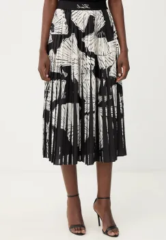 Karl Lagerfeld fusta COMMERCIAL PLEATED culoarea negru, midi, evazati, B1W12008 imagine