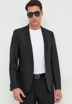 Karl Lagerfeld geaca de lana culoarea negru imagine