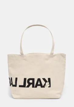 Karl Lagerfeld geanta de bumbac culoarea bej, 246W3886 imagine