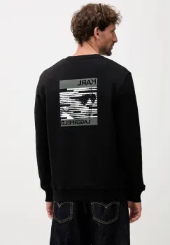 Karl Lagerfeld hanorac de bumbac culoarea negru, cu imprimeu, 554906.705006 imagine