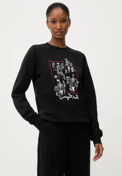 Karl Lagerfeld hanorac de bumbac culoarea negru, cu imprimeu, A3W20065 imagine