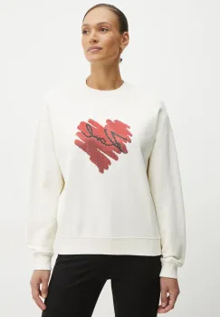 Karl Lagerfeld hanorac de bumbac femei, culoarea bej, cu imprimeu, A1W20045 imagine