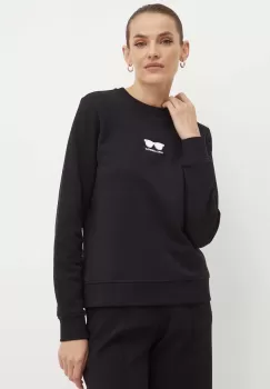 Karl Lagerfeld hanorac de bumbac femei, culoarea negru, cu imprimeu, 245W1813 imagine