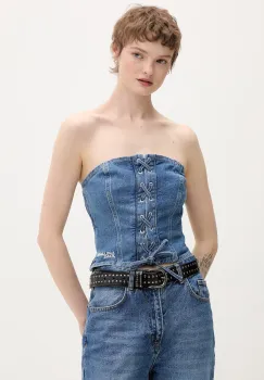Karl Lagerfeld Jeans bluza cu corset pentru femei, din bumbac imagine