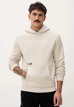 Karl Lagerfeld Jeans bluza culoarea bej, cu gluga, cu imprimeu, A4M20022 imagine