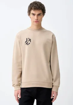 Karl Lagerfeld Jeans bluza culoarea bej, cu imprimeu, B1M20050 imagine