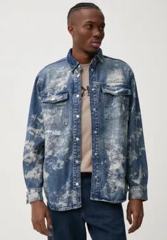 Karl Lagerfeld Jeans camasa jeans barbati, cu guler clasic, relaxed, A1M16013 imagine