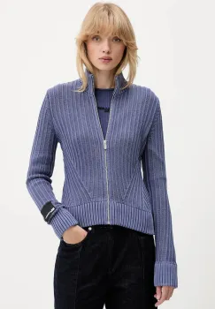 Karl Lagerfeld Jeans cardigan din bumbac culoarea violet, A4W18017 imagine