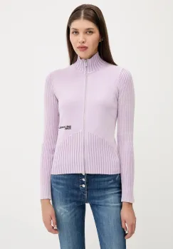 Karl Lagerfeld Jeans cardigan din bumbac culoarea violet, light, A3W18010 imagine
