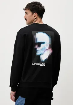 Karl Lagerfeld Jeans hanorac de bumbac culoarea negru, cu imprimeu, B1M20052 imagine